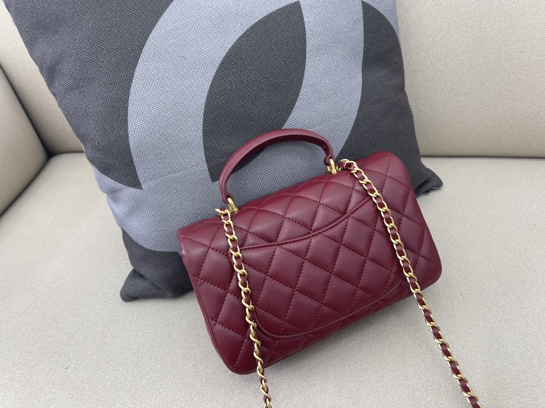 Small Classic Flap Lambskin Handbag Shoulder Bag AS2431 Burgundy